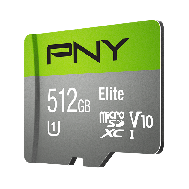512GB PNY Elite microSDXC Card CL 10 90MB/s with Adapter