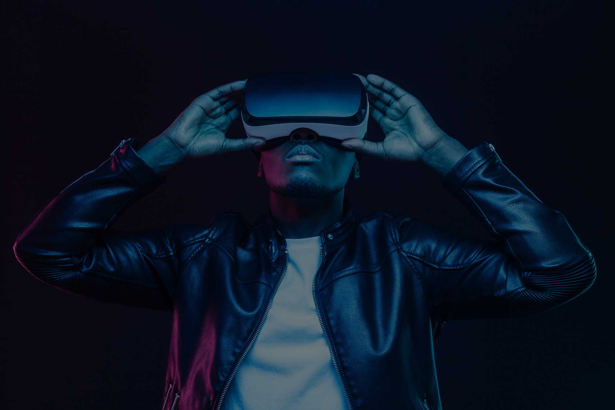 Man Wearing a VR Headset