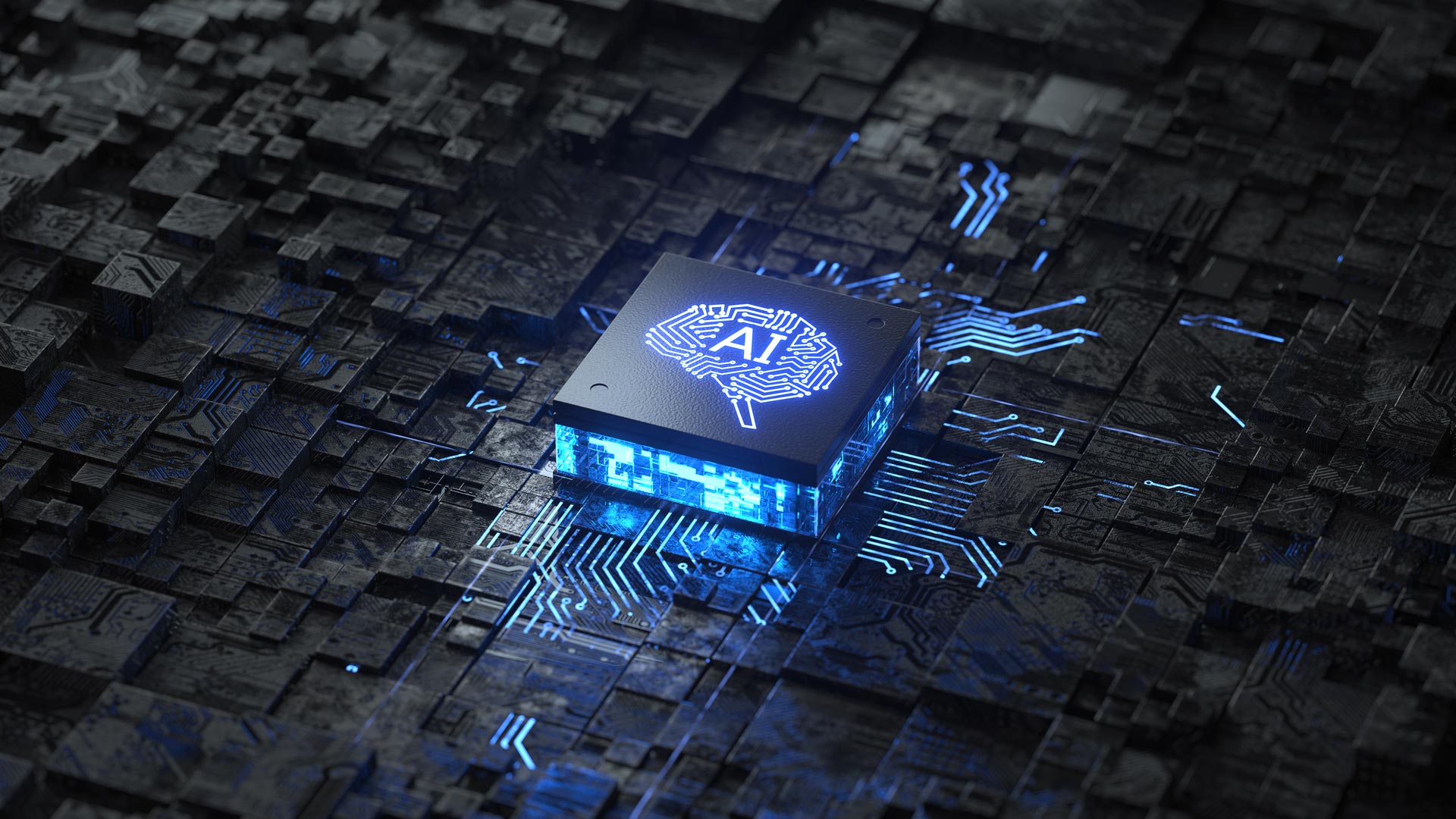 Glowing Artificial Intelligence Chip