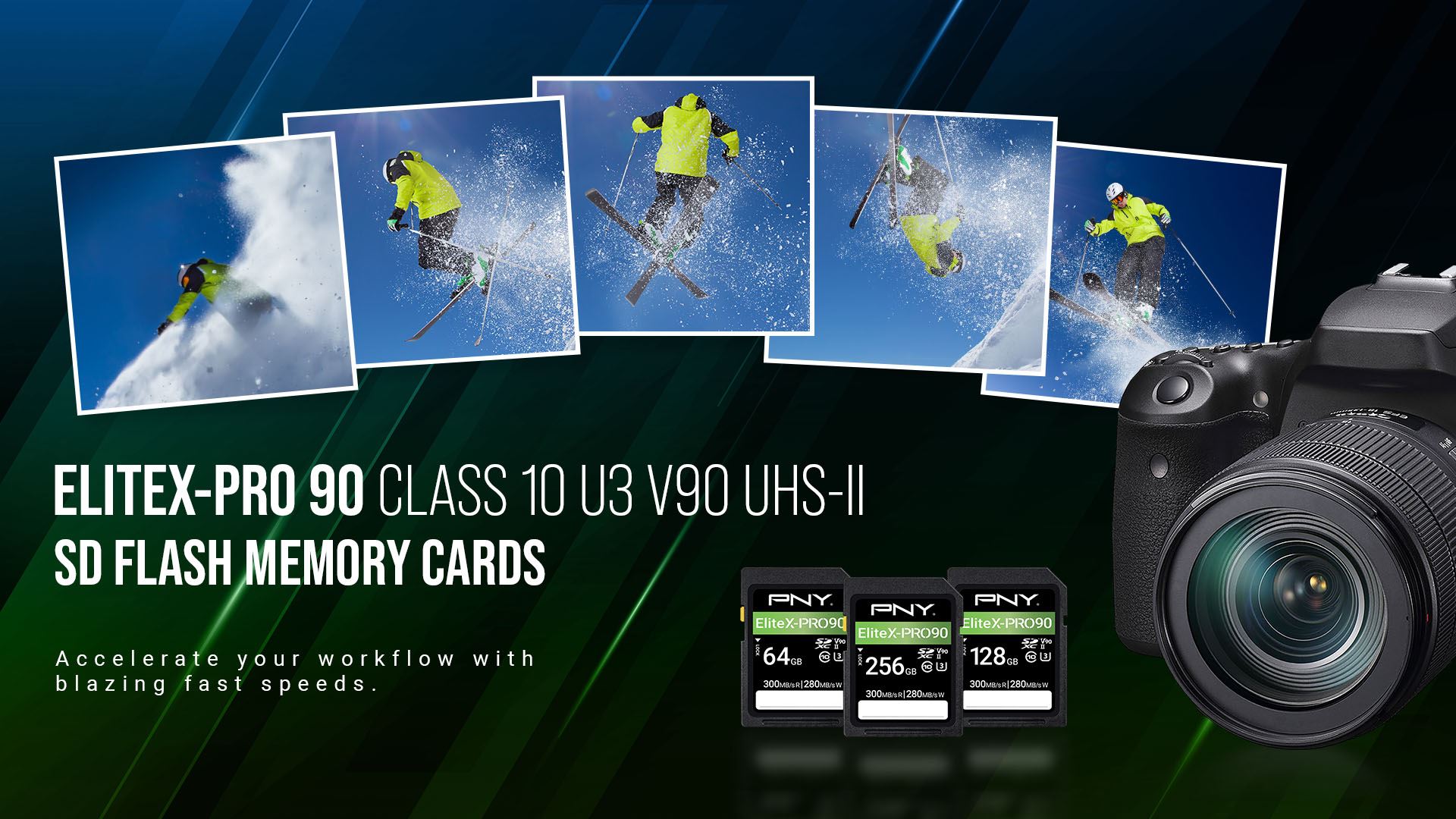 PNY EliteX-PRO90 UHS-II SD Cards - Accelerate your workflow with blazing fast speeds.