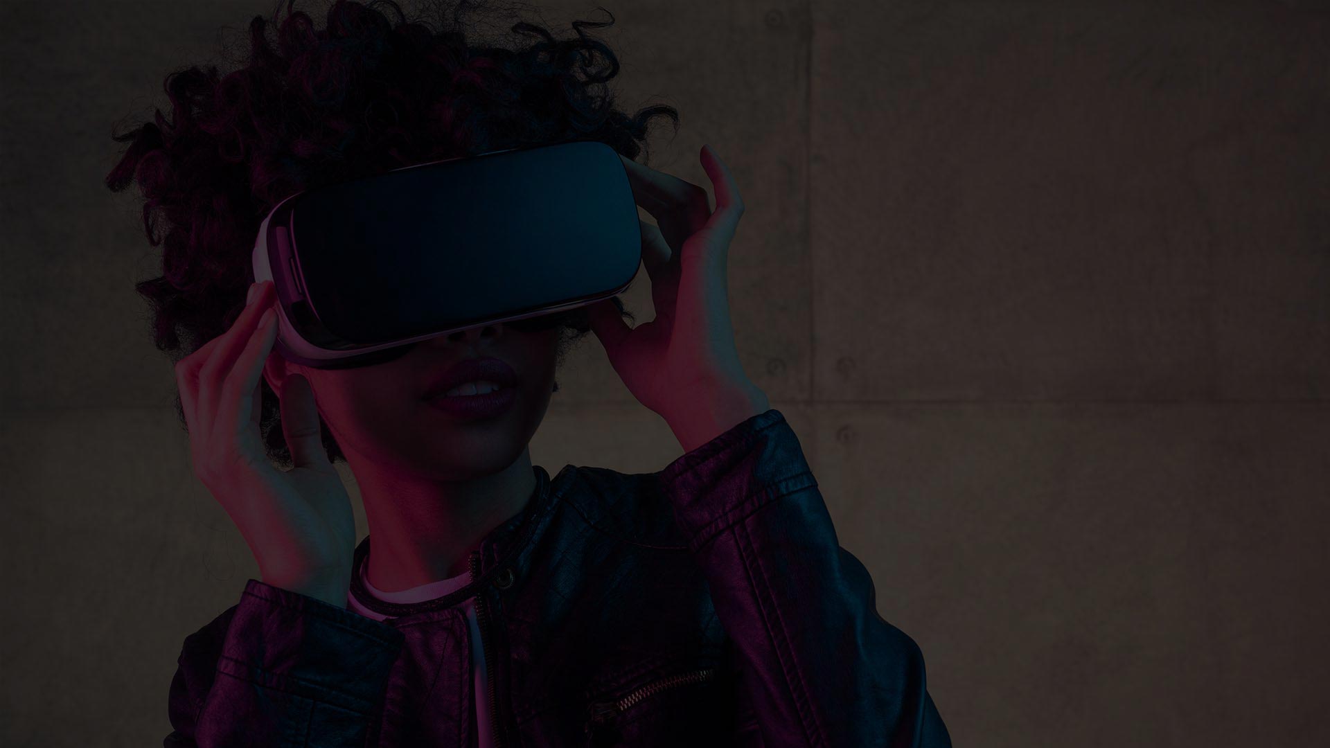 Woman Wearing a Virtual Reality Headset