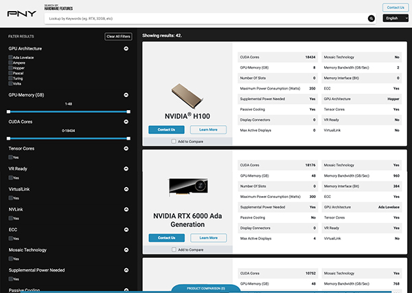 PNY Pro GPU Configurator: Find the right GPU