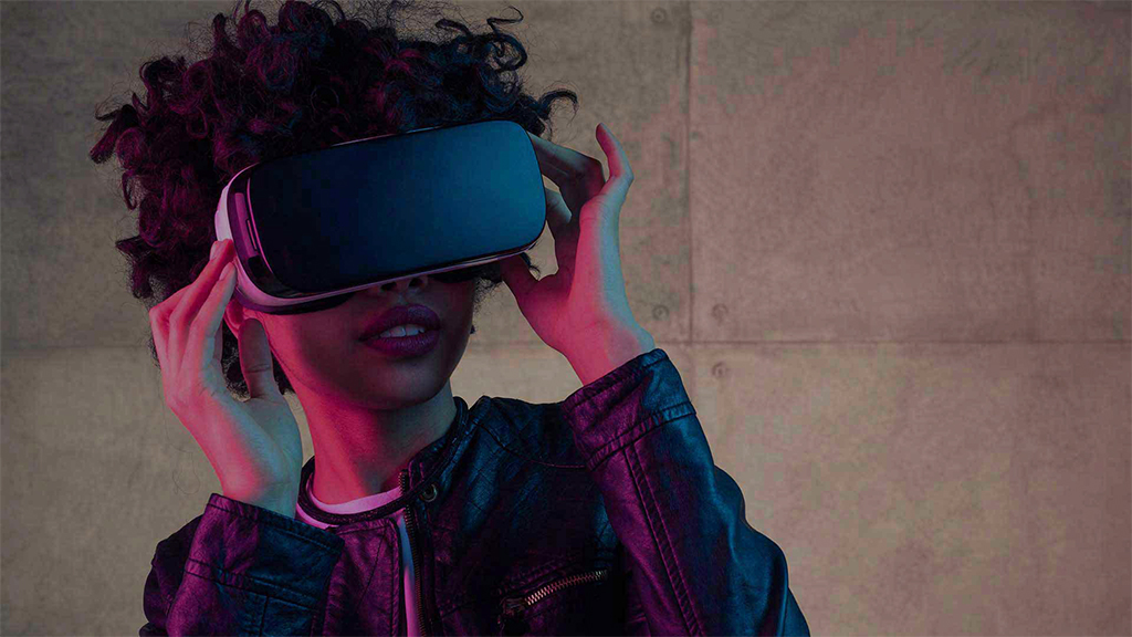 Woman Wearing VR Goggles