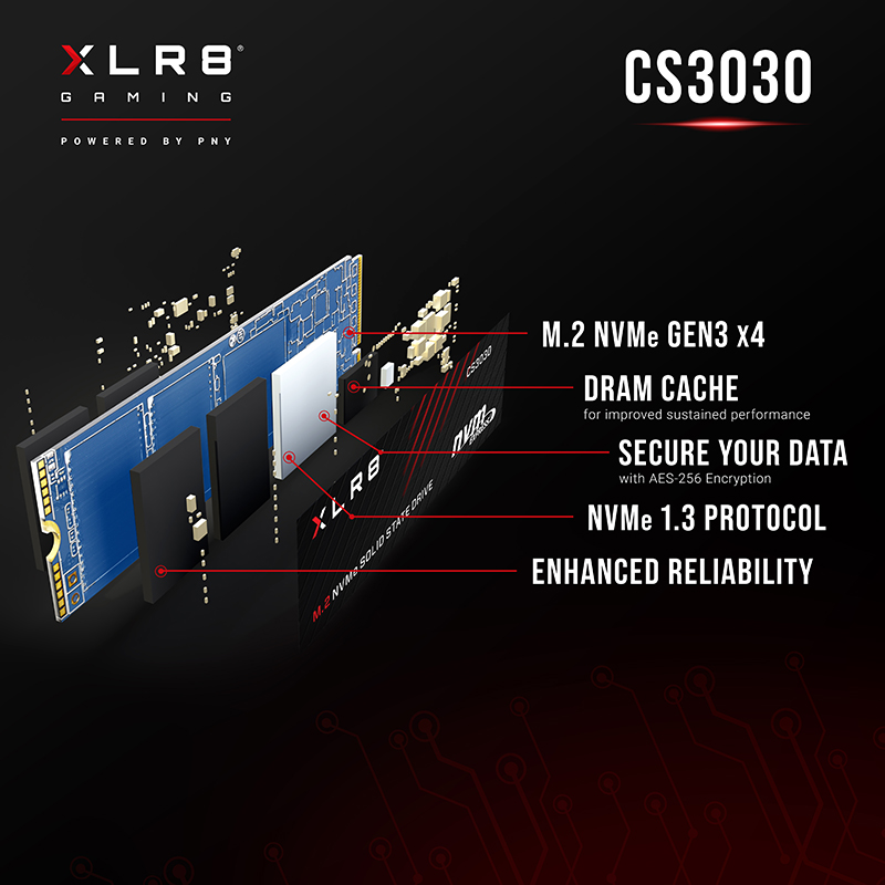 PNY 500GB CS2230 PCIe 3.0 M.2 Internal SSD M280CS2230-500-RB B&H