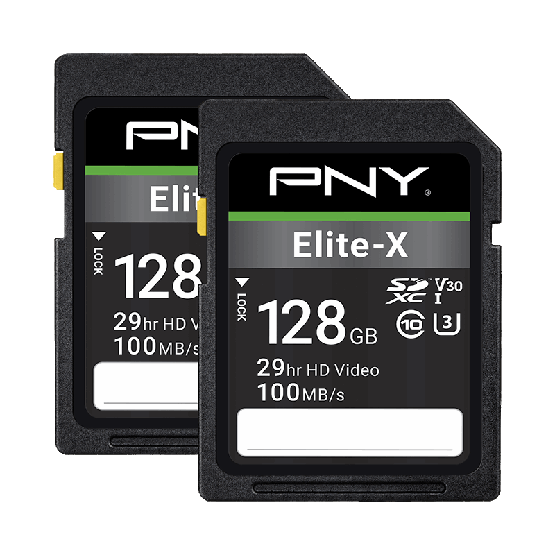 Carte MicroSDXC Elite CL10 128Go Vert/Gris - PNY - MICSDPNY128GBCL10 