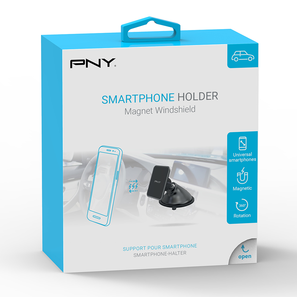 PNY - Support de voiture magnétique pour smartphone avec fixation