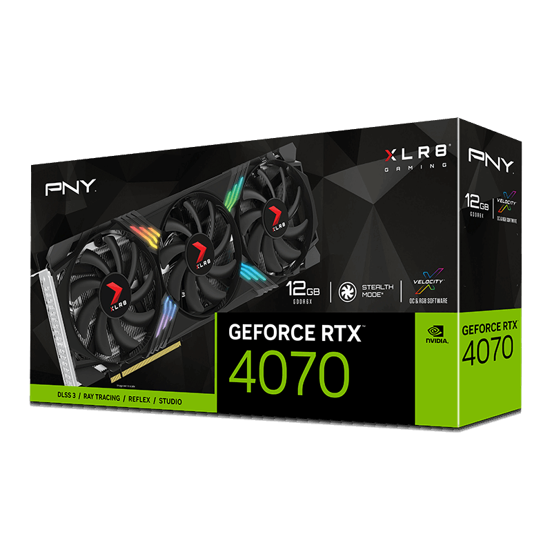 PNY - Carte Graphique - GeForce RTX™ 4070 XLR8 Gaming VERTO EPIC-X RGB™ -  12G - Triple Fan DLSS 3 - Pny