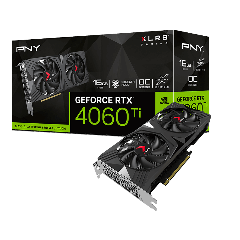 PNY Technologies NVIDIA RTX 4060 Ti 16GB XLR8 VERTO EPIC-X Graphics Card  DLSS 3 VCG4060T16TFXXPB1-O