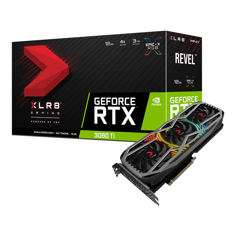 PNY GeForce RTX(TM) 3080 Ti 12GB XLR8 Gaming Revel Epic-X RGB(TM)  トリプルファングラフィックスカード