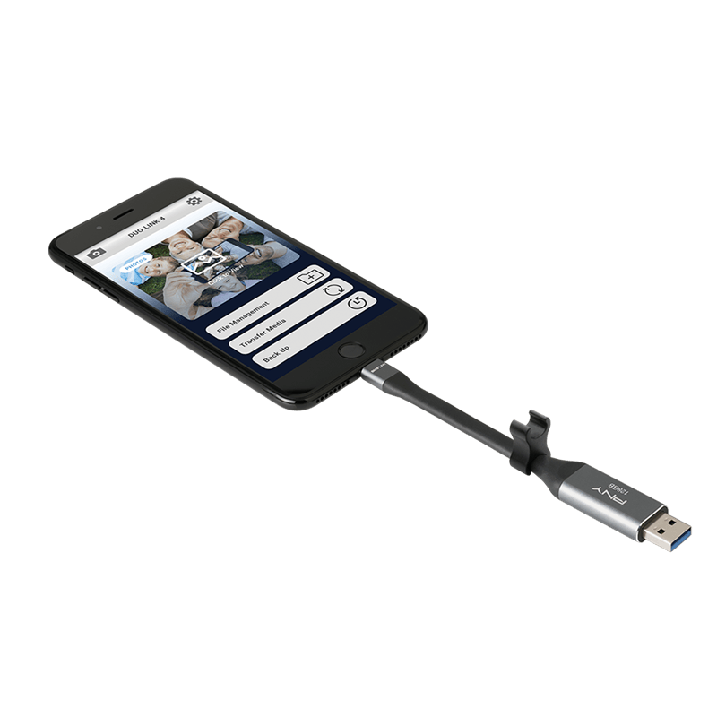 PNY Duo-Link 64GB USB 3.0 Flash Drive for iPhone/iPad P-FDI64GLA01S-GE 