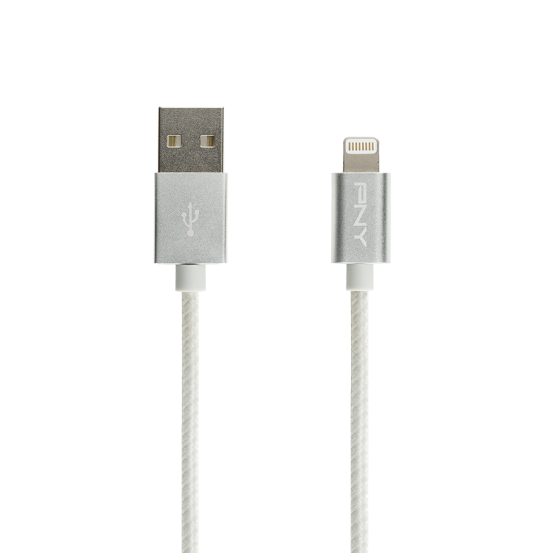 Silver Braided Lightning Cable 4ft/1,20m