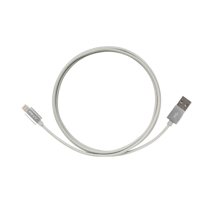 Silver Braided Lightning Cable 4ft/1,20m