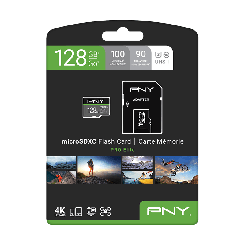 PNY PRO Elite Carte mémoire microSDXC 1 To + Adaptateur SD, A2 app  performance, Vitesse de lecture jusqu'à 100 Mo/s, Classe 10 UHS-1, U3, V30  pour les vidéos 4K : : Jeux vidéo