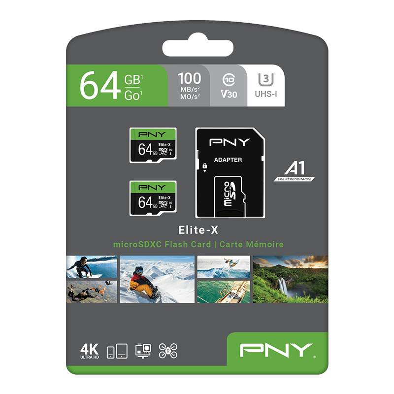 Elite X Class 10 U3 V30 Microsd Flash Memory Card 2 Pack