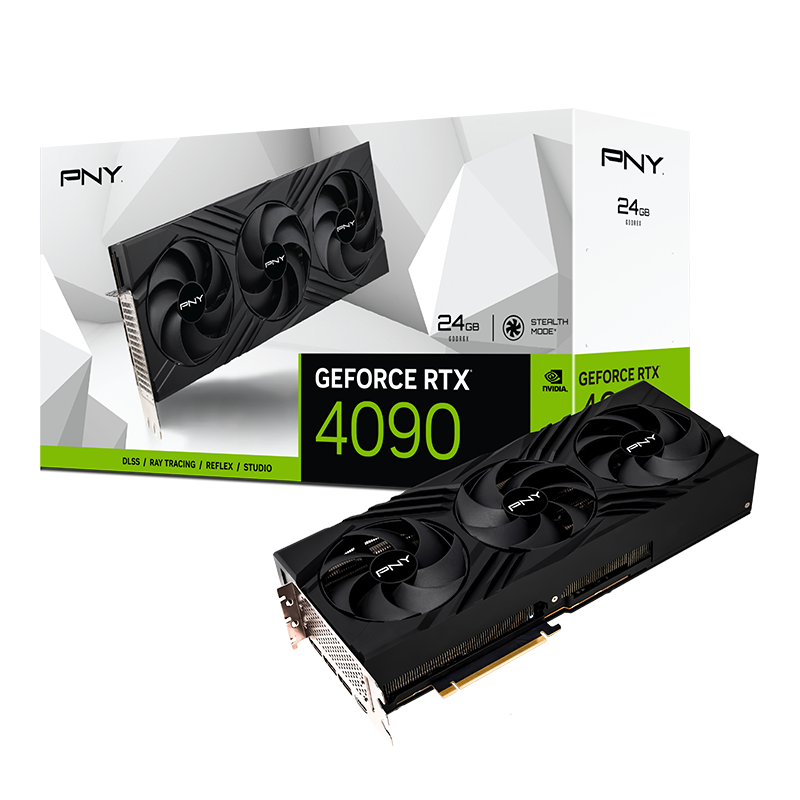 PNY GeForce RTX 4090 24GB VERTO Triple Fan and Packaging