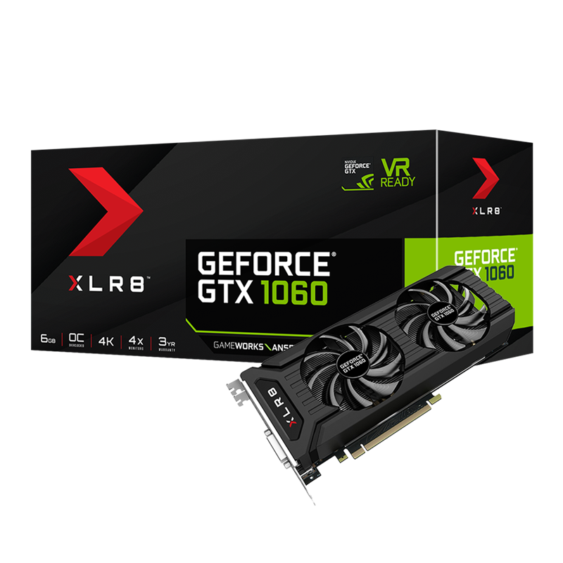 PNY NVIDIA GeForce GTX 1060 XLR8 Gaming OC Edition 3GB GDDR5 PCI Express  3.0 Graphics Card Black/Red VCGGTX10603XGPB-OC-BB - Best Buy