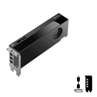 RTX-PRO-4000-SFF-3QTR-Top-Left-Short-Bracket-Cable-Icons-1mDP.png