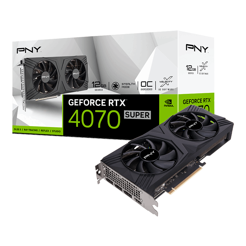 PNY GeForce RTX™ 4070 SUPER 12GB VERTO™ Overclocked Dual Fan DLSS 3